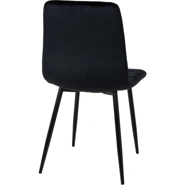 Swiss Homes® Rubi - Velvet Eetkamerstoelen – Zwart  – Set van 4 – Fluweel – Kuipstoel – Luxe Woonkamerstoelen