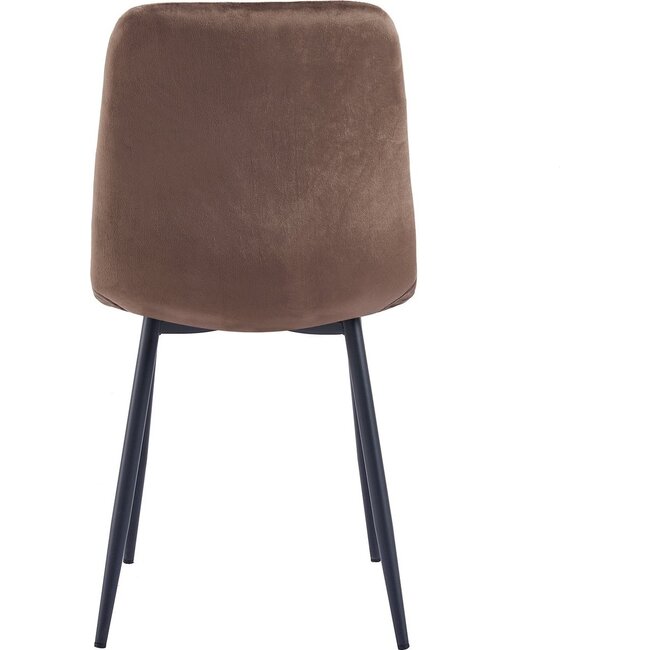 Swiss Homes® Rubi - Velvet Eetkamerstoelen - Set van 4 – Bruin Cognac – Fluweel – Kuipstoel – Luxe Woonkamerstoelen