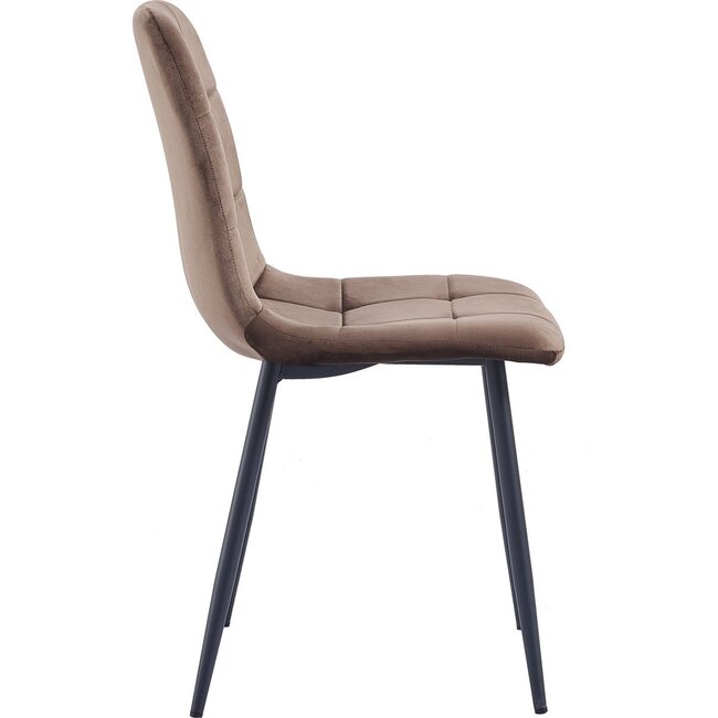 Swiss Homes® Rubi - Velvet Eetkamerstoelen - Set van 4 – Bruin Cognac – Fluweel – Kuipstoel – Luxe Woonkamerstoelen