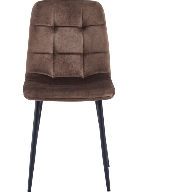 Swiss Homes® Rubi - Velvet Eetkamerstoelen - Set van 4 – Bruin Cognac – Fluweel – Kuipstoel – Luxe Woonkamerstoelen