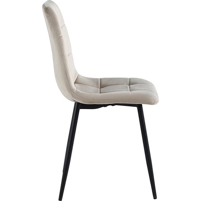 Swiss Homes® Rubi - Velvet Eetkamerstoelen - Set van 4 – Beige Cappuccino – Fluweel – Kuipstoel – Luxe Woonkamerstoelen