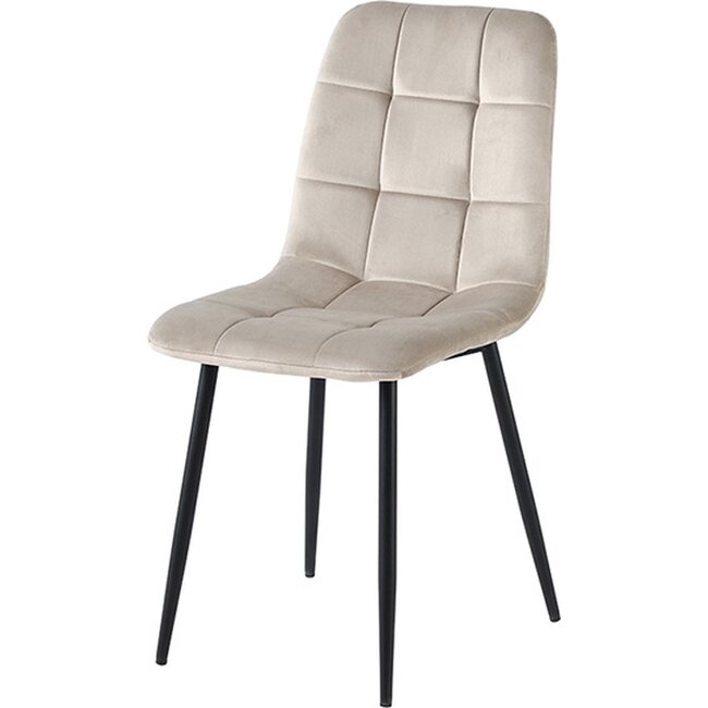 Swiss Homes® Rubi - Velvet Eetkamerstoelen - Set van 4 – Beige Cappuccino – Fluweel – Kuipstoel – Luxe Woonkamerstoelen