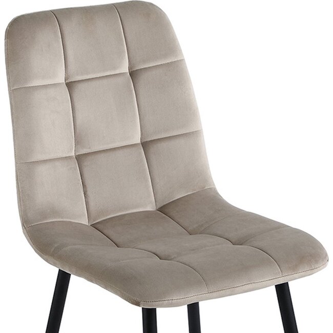 Swiss Homes® Rubi - Velvet Eetkamerstoelen - Set van 4 – Beige Cappuccino – Fluweel – Kuipstoel – Luxe Woonkamerstoelen