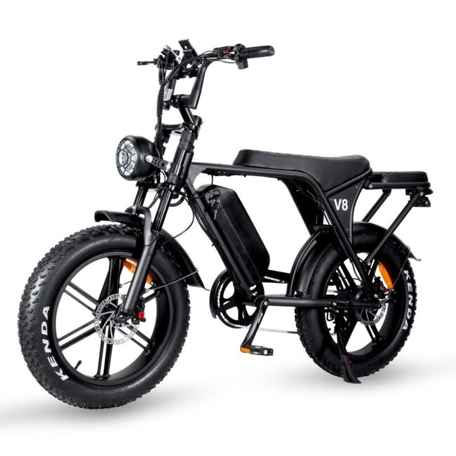 OUXI®  V8 5.0 - Elektrische Fiets – Fatbike – 250W – 25 km/u – 80 km Bereik – 7 Versnellingen – 2025 Edition – Alarmsysteem – Inclusief Achterzitje