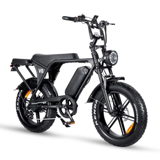 OUXI®  V8 5.0 - Elektrische Fiets – Fatbike – 250W – 25 km/u – 80 km Bereik – 7 Versnellingen – 2025 Edition – Alarmsysteem – Inclusief Achterzitje