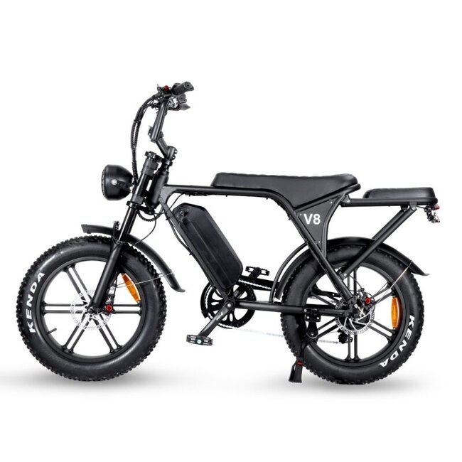 OUXI®  V8 5.0 - Elektrische Fiets – Fatbike – 250W – 25 km/u – 80 km Bereik – 7 Versnellingen – 2025 Edition – Alarmsysteem – Inclusief Achterzitje