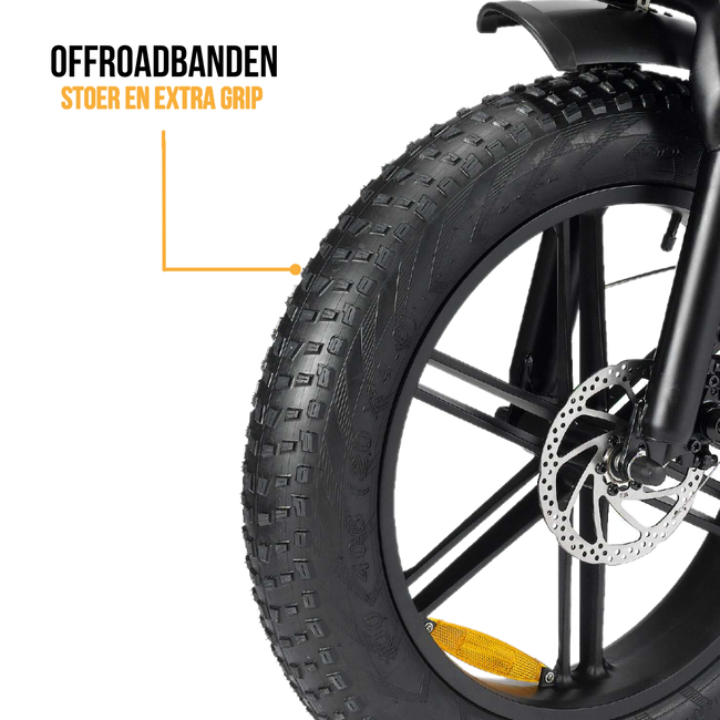OUXI  H9 3.0 Fatbike | Zwart – Voorrekje + Telefoonhouder + Voetsteuntjes + Alarmsysteem | 2025 Edition