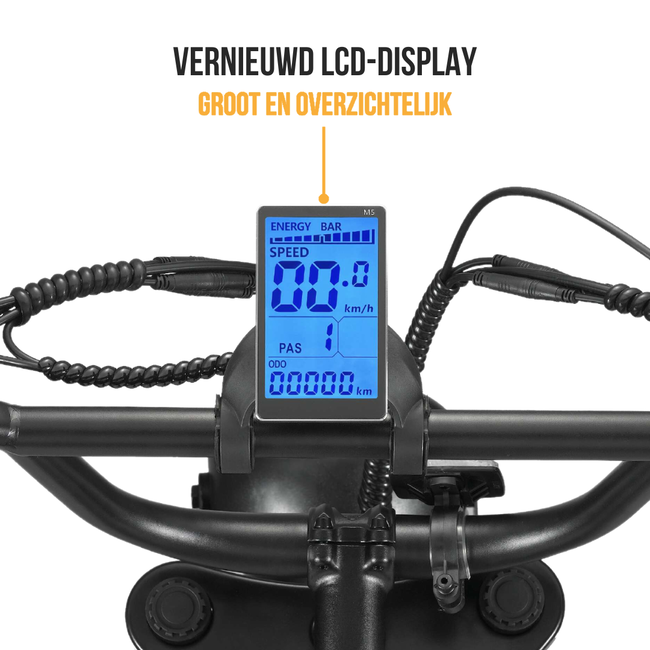 OUXI® H9 3.0 - Elektrische Fiets – Fatbike – Zwart – Voorrek – Telefoonhouder – Voetsteuntjes – Alarmsysteem
