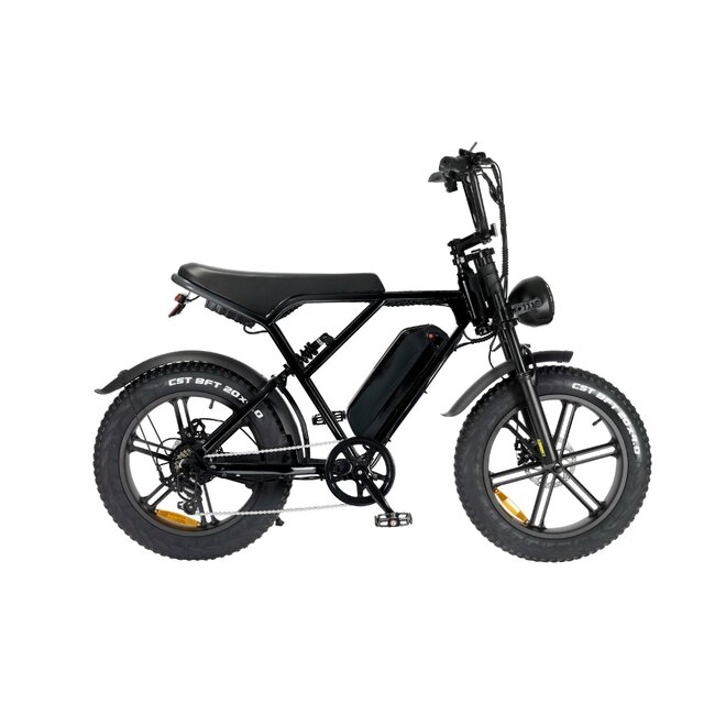 OUXI  H9 3.0 Fatbike | Zwart – Voorrekje + Telefoonhouder + Voetsteuntjes + Alarmsysteem | 2025 Edition