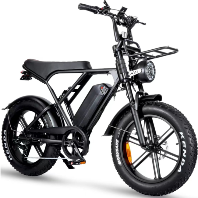OUXI® H9 3.0 - Elektrische Fiets – Fatbike – Zwart – Voorrek – Telefoonhouder – Voetsteuntjes – Alarmsysteem