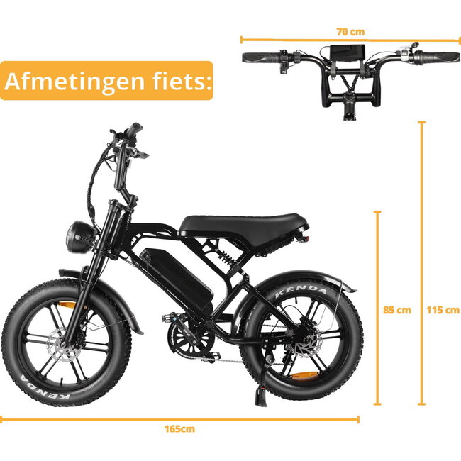 V20 PRO | Fatbike 2026 • 100KM Bereik • GPS • Alarm • 250W • Hydraulisch • 25 km/u + Accesoires(t.w.v. €150,-)