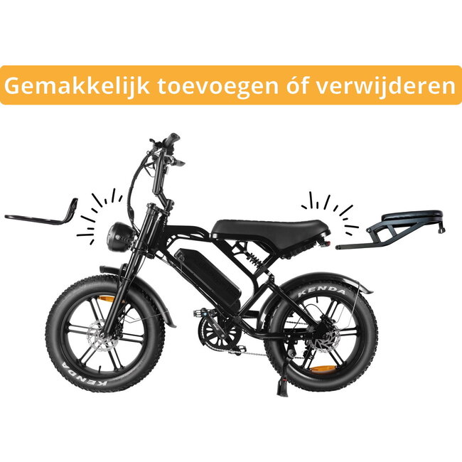 V20 PRO Elektrische Fiets – Fatbike 250W – 25 km/u – 80 km Bereik – 7 Versnellingen – Alarmsysteem