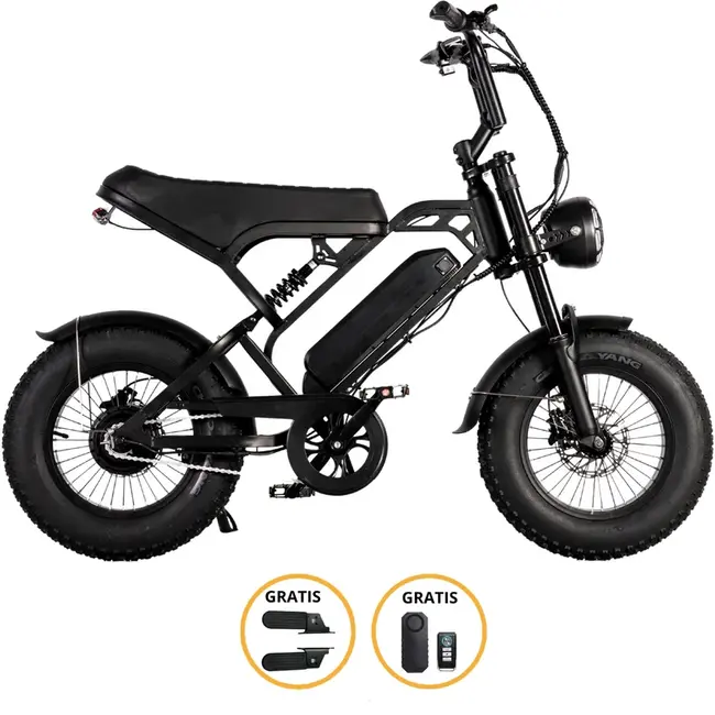 V20 PRO Mini Fatbike – Kinderfatbike – Hydraulische Remmen – Elektrische Kinderfiets – Zwart – Stoer & Veilig – Straatlegaal