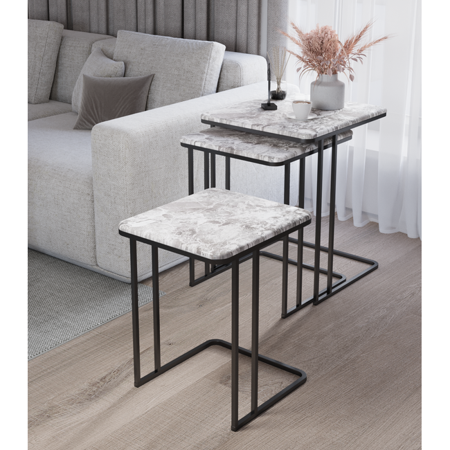 Swiss Homes® Salontafels / Bijzettafels – Carrara White | Aurora Series