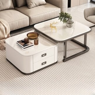 Swiss Homes® Luna Premium | Mystic White (Wit) - Luxe Salontafel