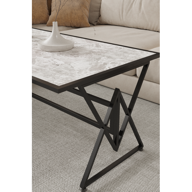 Swiss Homes® Luxe Salontafel – Marmerlook - Wit (Carrara White) | Vega Series