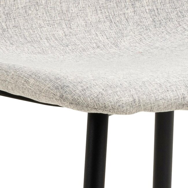 Swiss Homes® Silvara Eetkamerstoelen – Set van 4 – Licht Grijs - Stof – Comfortabele Moderne Stoelen – Zwart Metalen Onderstel