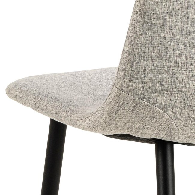 Swiss Homes® Silvara Eetkamerstoelen – Set van 4 – Licht Grijs - Stof – Comfortabele Moderne Stoelen – Zwart Metalen Onderstel