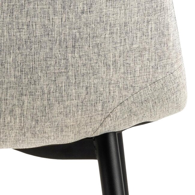 Swiss Homes® Silvara Eetkamerstoelen – Set van 4 – Licht Grijs - Stof – Comfortabele Moderne Stoelen – Zwart Metalen Onderstel