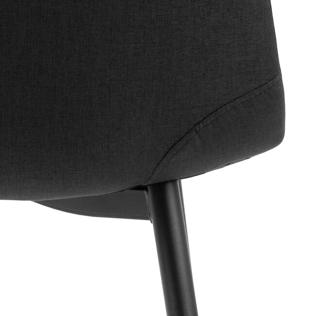 Swiss Homes® Silvara Eetkamerstoelen – Set van 4 – Zwart – Scandinavisch Design – Comfortabele Stoffen Kuipstoelen – Zwart Metalen Onderstel