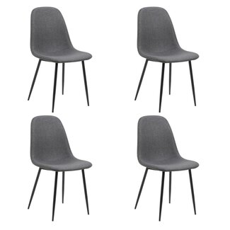 Swiss Homes® Silvara | Eetkamerstoelen – Set van 4 – Donkergrijs