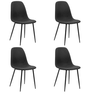 Swiss Homes® Silvara | Eetkamerstoelen – Set van 4 – Zwart