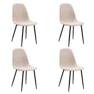 Swiss Homes® Silvara | Eetkamerstoelen – Set van 4 – Beige
