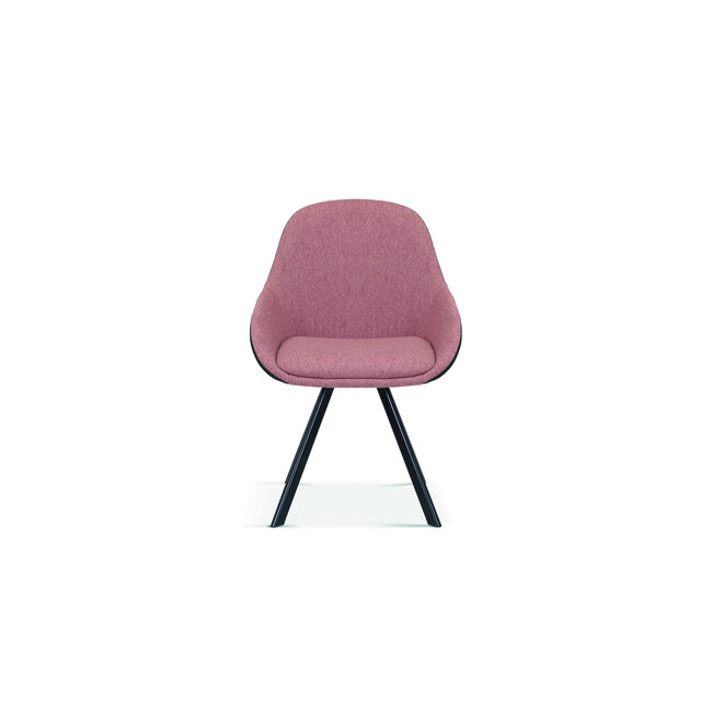 Swiss Homes® Roselle Eetkamerstoel – Roze & Donkergrijs – Comfortabel – Moderne Stoffen Kuipstoel