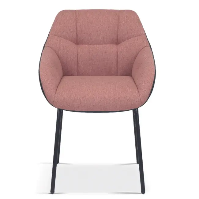 Swiss Homes® Semira Rose Eetkamerstoel – Roze & Donkergrijs – Comfortabel – Moderne Kuipstoel