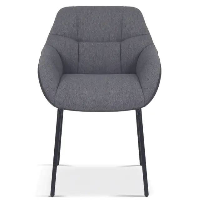 Swiss Homes® Semira Grey Eetkamerstoel – Donkergrijs – Comfortabel – Moderne Kuipstoel