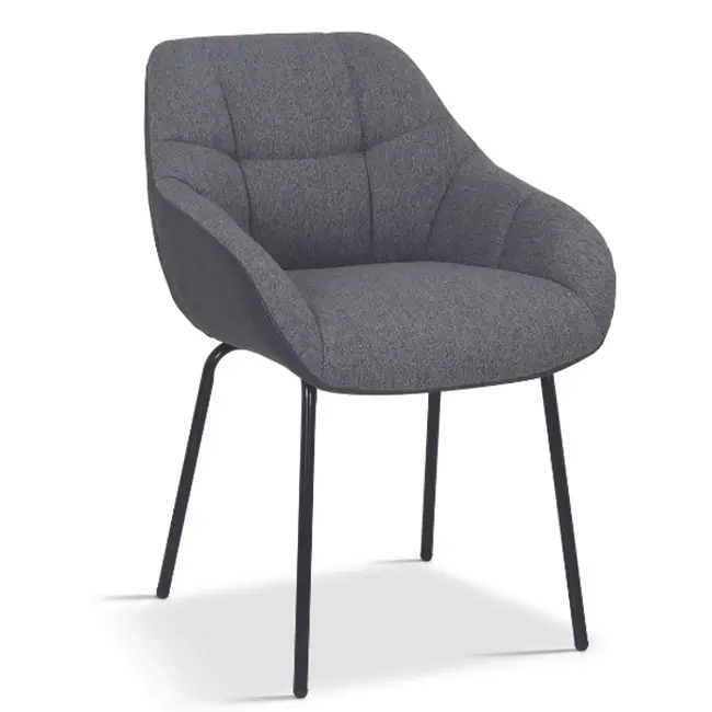 Swiss Homes® Semira Grey Eetkamerstoel – Donkergrijs – Comfortabel – Moderne Kuipstoel