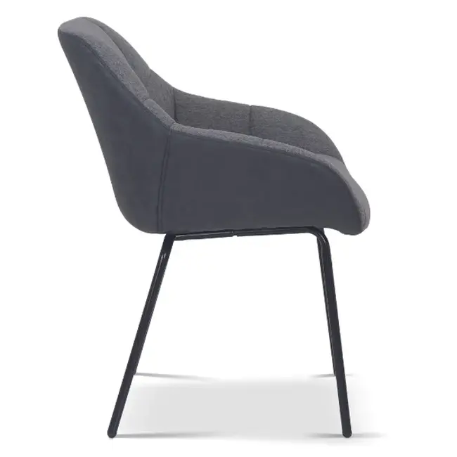 Swiss Homes® Semira Grey Eetkamerstoel – Donkergrijs – Comfortabel – Moderne Kuipstoel