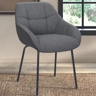 Swiss Homes® Semira Grey Eetkamerstoel – Donkergrijs – Comfortabel – Moderne Kuipstoel