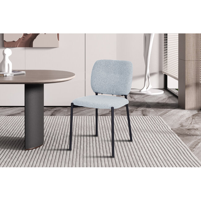 Swiss Homes® Liora Mist | Moderne Eetkamerstoel - Met stoffen bekleding – Lichtgrijs