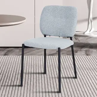 Swiss Homes® Liora Mist | Moderne Eetkamerstoel - Met stoffen bekleding – Lichtgrijs