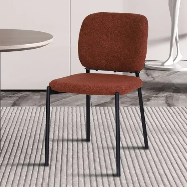 Swiss Homes® Liora Ember | Moderne Eetkamerstoel - Met stoffen bekleding – Roest / Oranje