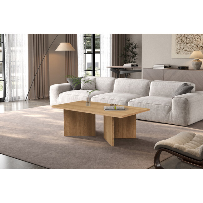 Swiss Homes® Salontafel 'Litar' Interieur -Travertin  Eik Naturel