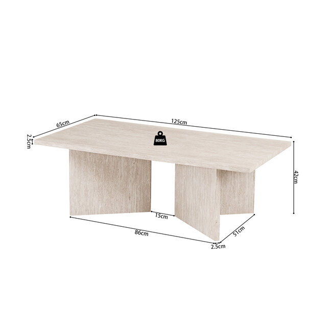 Swiss Homes® Salontafel 'Litar' Interieur - Travertin Beige