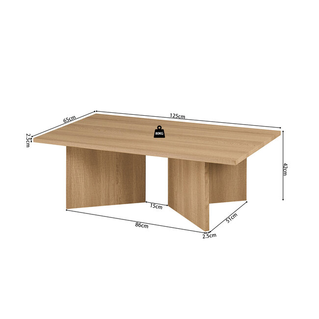 Swiss Homes® Salontafel 'Litar' Interieur -Travertin  Eik Naturel