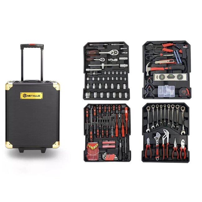 Metallo | ProMax 599-Delige Gereedschapskoffer op Wielen (Mega Trolley) – Gevuld met Tools