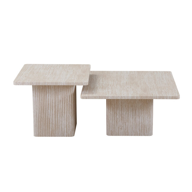 Swiss Homes® Salontafel Set 'Velora' – Set van 2 – Travertin – Beige