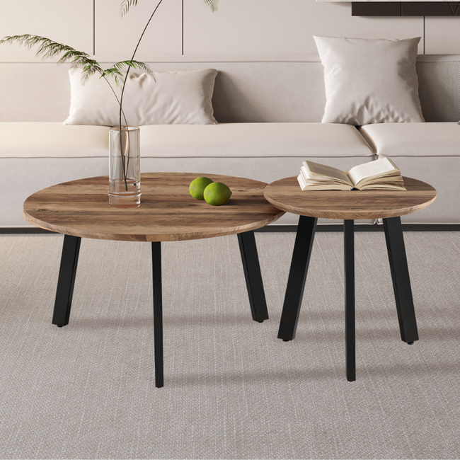 Swiss Homes® Salontafels  - Set van 2 'Aziz' Decor Mango