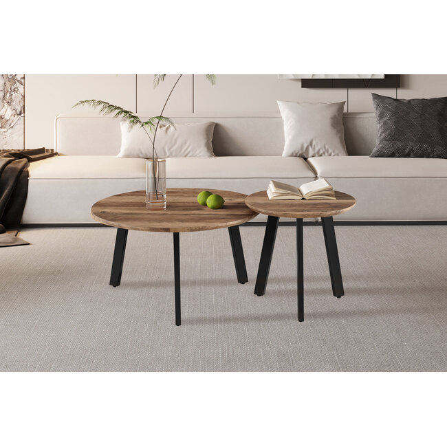 Swiss Homes® Salontafels  - Set van 2 'Aziz' Decor Mango