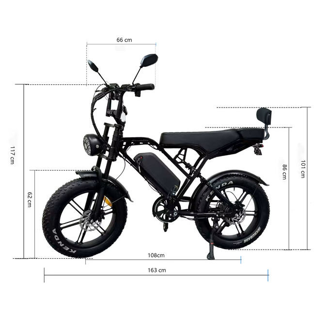 OUXI®  X80 UTLRA | Fatbike - Elektrische Fiets - 130 km Bereik - 25 km/u - 250W E-Bike - Alarmsysteem - GPS Locatie - NFC Unlock  - Special Edition