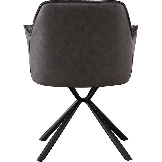 Swiss Homes® Eetkamerstoel - 'Lucie' Bouclé Grijs Rug PU Lichtgrijs | Metalen Poten