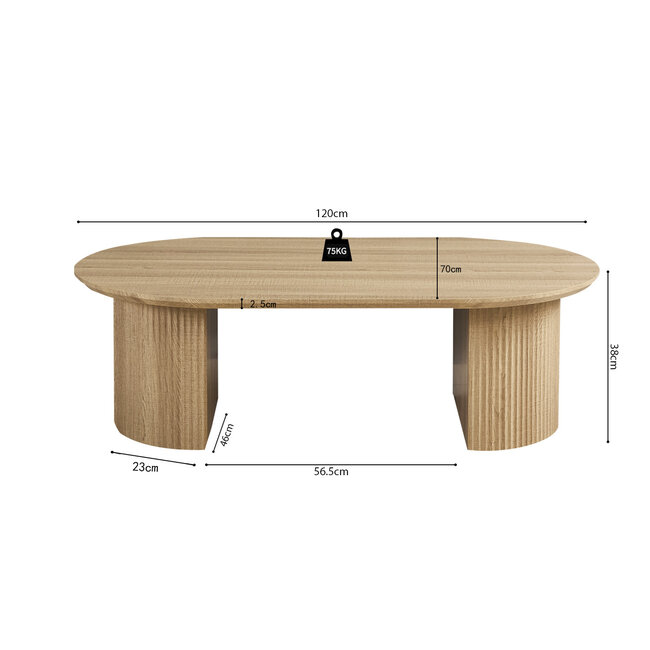 Swiss Homes® Salontafel 'Lagos' 120 cm Decor Eiken Hout