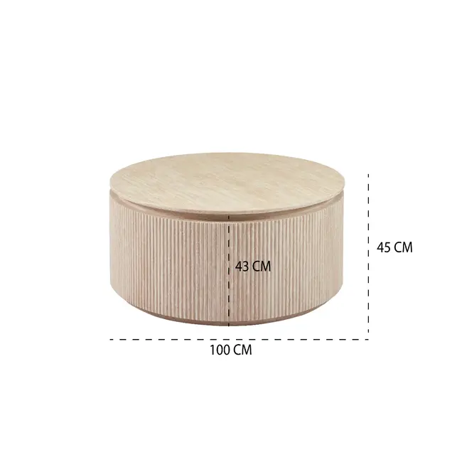 Swiss Homes® Japandi Salontafel Rond | BELLA Travertin - 100 CM