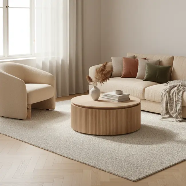 Swiss Homes® Japandi Salontafel Rond | BELLA Travertin - 100 CM