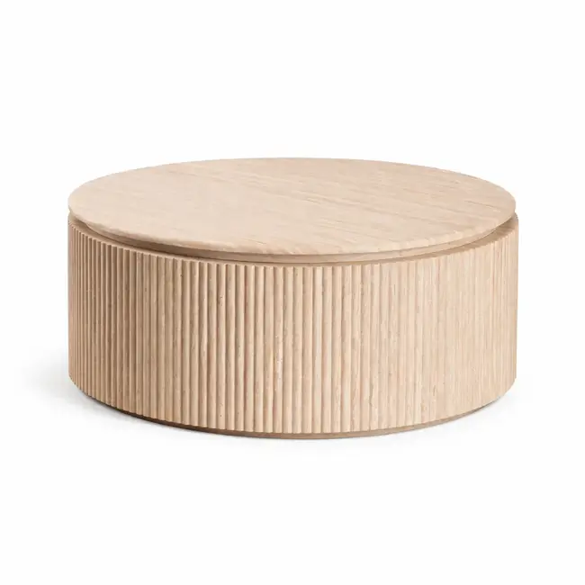 Swiss Homes® Japandi Salontafel Rond | BELLA Travertin - 100 CM