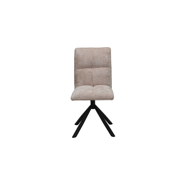 Swiss Homes® Eetkamerstoel - Stoel 'Jack' 360* Draaibaar - Stof - Zand
